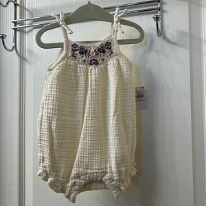 Cream 3-6 months baby girl onsie